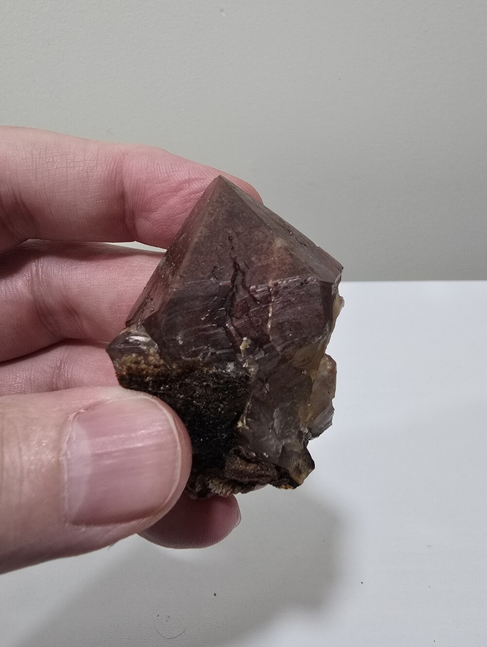 Red Hematoid Amethyst Crystal Cluster Point
